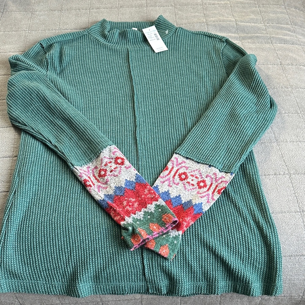 Maurices Green Waffle Knit Waffle Top